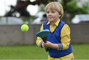 14 June 2022; St Oliver’s National School in Killarney, Kerry, was among twenty-six schools across the country that have joined an initiative organised between Allianz and Cumann na mBunscol, that will support Ukrainian schoolchildren participate in local Gaelic game activities through their schools. The initiative sees Allianz provide these schools with 500 footballs, 200 hurleys and 200 sliothars to help Ukrainian refugee schoolchildren fall in love with our national games and integrate into their local communities. Pictured is St Oliver’s National School Ukranian student Mykyta Kazantsev. Photo by Brendan Moran/Sportsfile