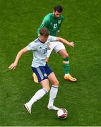 11 June 2022; Jack Hendry of Scotland and Troy Parrott of Republic of Ireland during the UEFA Nations League B group 1 match between Republic of Ireland and Scotland at the Aviva Stadium in Dublin. Photo by Ben McShane/Sportsfile