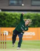 14 June 2022; Cara Murray of Ireland bowling during the Women's one day international match between Ireland and South Africa at Clontarf Cricket Club in Dublin. Photo by George Tewkesbury/Sportsfile
