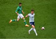 11 June 2022; Jack Hendry of Scotland and Troy Parrott of Republic of Ireland during the UEFA Nations League B group 1 match between Republic of Ireland and Scotland at the Aviva Stadium in Dublin. Photo by Ben McShane/Sportsfile