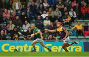 11 June 2022; Paudie O'Connor of Kerry in action against Lee Chin of Wexford during the GAA Hurling All-Ireland Senior Championship Preliminary Quarter-Final match between Kerry and Wexford at Austin Stack Park in Tralee, Kerry. Photo by Diarmuid Greene/Sportsfile
