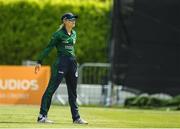 14 June 2022; Gaby Lewis of Ireland reacts as her run out appeal is unsuccessful during the during the Women's one day international match between Ireland and South Africa at Clontarf Cricket Club in Dublin. Photo by George Tewkesbury/Sportsfile