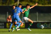 14 June 2022; Conor Noss of Republic of Ireland in action against Samuele Ricci of Italy during the UEFA European U21 Championship Qualifying group F match between Italy and Republic of Ireland at Stadio Cino e Lillo Del Duca in Ascoli Piceno, Italy. Photo by Eóin Noonan/Sportsfile