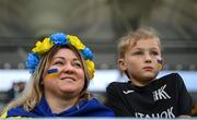 14 June 2022; Ukraine supporters before the UEFA Nations League B group 1 match between Ukraine and Republic of Ireland at LKS Stadium in Lodz, Poland. Photo by Stephen McCarthy/Sportsfile