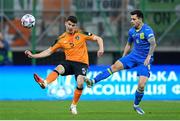 14 June 2022; Darragh Lenihan of Republic of Ireland and Mykola Shaparenko of Ukraine during the UEFA Nations League B group 1 match between Ukraine and Republic of Ireland at LKS Stadium in Lodz, Poland. Photo by Stephen McCarthy/Sportsfile