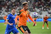 14 June 2022; Callum Robinson of Republic of Ireland in action against Valeriy Bondar of Ukraine during the UEFA Nations League B group 1 match between Ukraine and Republic of Ireland at LKS Stadium in Lodz, Poland. Photo by Stephen McCarthy/Sportsfile