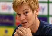 15 June 2022; Manager Vera Pauw during a Republic of Ireland Women press conference at FAI Headquarters in Abbotstown, Dublin. Photo by Piaras Ó Mídheach/Sportsfile