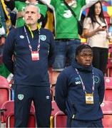 14 June 2022; Injured Republic of Ireland player Michael Obafemi during the UEFA Nations League B group 1 match between Ukraine and Republic of Ireland at LKS Stadium in Lodz, Poland. Photo by Stephen McCarthy/Sportsfile