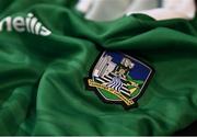 14 June 2022; A detailed view of the jersey during a Limerick hurling squad portrait session at TUS Gaelic Grounds in Limerick. Photo by David Fitzgerald/Sportsfile
