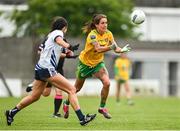 11 June 2022; Tanya Kennedy of Donegal in action against Kate McGrath of Waterford during the TG4 All-Ireland Ladies Football Senior Championship Group D - Round 1 match between Donegal and Waterford at St Brendan's Park in Birr, Offaly. Photo by Sam Barnes/Sportsfile