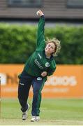 14 June 2022; Cara Murray of Ireland during the Women's one day international match between Ireland and South Africa at Clontarf Cricket Club in Dublin. Photo by George Tewkesbury/Sportsfile