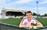 16 June 2022; Daniel Kelly of Dundalk receives the SSE Airtricity / SWI Player of the Month for May 2022 at Oriel Park in Dundalk, Louth. Photo by Ben McShane/Sportsfile