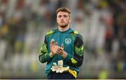 14 June 2022; Republic of Ireland goalkeeper Mark Travers after the UEFA Nations League B group 1 match between Ukraine and Republic of Ireland at LKS Stadium in Lodz, Poland. Photo by Stephen McCarthy/Sportsfile
