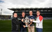 16 June 2022; In attendance at a GAA media event ahead of this Sunday’s Tailteann Cup semi-finals double header is, from left, Cavan manager Mickey Graham, Westmeath manager Jack Cooney, Offaly manager John Maughan and Sligo manager Tony McEntee at Croke Park in Dublin. Photo by Eóin Noonan/Sportsfile