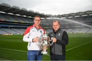 16 June 2022; Sligo manager Tony McEntee and Cavan manager Mickey Graham at a GAA media event ahead of this Sunday’s Tailteann Cup semi-finals double header at Croke Park in Dublin. Photo by Eóin Noonan/Sportsfile