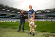 16 June 2022; Offaly manager John Maughan and Westmeath manager Jack Cooney at a GAA media event ahead of this Sunday’s Tailteann Cup semi-finals double header at Croke Park in Dublin. Photo by Eóin Noonan/Sportsfile