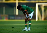 14 June 2022; Tyreik Wright of Republic of Ireland afterg the UEFA European U21 Championship Qualifying group F match between Italy and Republic of Ireland at Stadio Cino e Lillo Del Duca in Ascoli Piceno, Italy. Photo by Eóin Noonan/Sportsfile