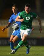 14 June 2022; Liam Kerrigan of Republic of Ireland in action against Samuele Ricci of Italy during the UEFA European U21 Championship Qualifying group F match between Italy and Republic of Ireland at Stadio Cino e Lillo Del Duca in Ascoli Piceno, Italy. Photo by Eóin Noonan/Sportsfile