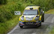 17 June 2022; Josh Moffett and Andy Hayes in their Hyundai i20 R5 during the Joule Donegal International Rally at Letterkenny in Donegal. Photo by Philip Fitzpatrick/Sportsfile