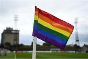 17 June 2022; A Pride corner flag is seen before the SSE Airtricity League Premier Division match between Bohemians and Shelbourne at Dalymount Park in Dublin. Photo by Harry Murphy/Sportsfile