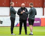 17 June 2022; UCD manager Andy Myler, centre, before the SSE Airtricity League Premier Division match between St Patrick's Athletic and UCD at Richmond Park in Dublin. Photo by Michael P Ryan/Sportsfile