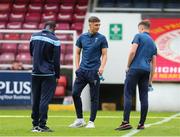 17 June 2022; UCD players including Dylan Duffy, centre, before the SSE Airtricity League Premier Division match between St Patrick's Athletic and UCD at Richmond Park in Dublin. Photo by Michael P Ryan/Sportsfile
