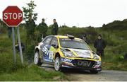 17 June 2022; Josh Moffett and Andy Hayes in their Hyundai i20 R5 during the Joule Donegal International Rally at Letterkenny in Donegal. Photo by Philip Fitzpatrick/Sportsfile