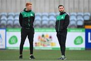 17 June 2022; Rory Gaffney, left, and Richie Towell of Shamrock Rovers before the SSE Airtricity League Premier Division match between Dundalk and Shamrock Rovers at Oriel Park in Dundalk, Louth. Photo by Ben McShane/Sportsfile