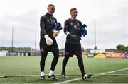 17 June 2022; Dundalk goalkeepers Nathan Shepperd, left, and Peter Cherrie before the SSE Airtricity League Premier Division match between Dundalk and Shamrock Rovers at Oriel Park in Dundalk, Louth. Photo by Ben McShane/Sportsfile