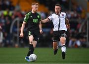 17 June 2022; Sean Hoare of Shamrock Rovers in action against Robbie Benson of Dundalk during the SSE Airtricity League Premier Division match between Dundalk and Shamrock Rovers at Oriel Park in Dundalk, Louth. Photo by Ben McShane/Sportsfile
