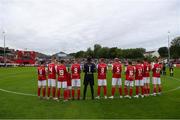 17 June 2022; St Patrick's Athletic players stand for a minutes applause for the late John Burke and Noel Cambell during the SSE Airtricity League Premier Division match between St Patrick's Athletic and UCD at Richmond Park in Dublin. Photo by Michael P Ryan/Sportsfile