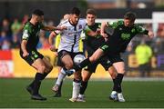 17 June 2022; Patrick Hoban of Dundalk in action against Shamrock Rovers players, from left, Roberto Lopes, Dylan Watts and Ronan Finn during the SSE Airtricity League Premier Division match between Dundalk and Shamrock Rovers at Oriel Park in Dundalk, Louth. Photo by Ben McShane/Sportsfile