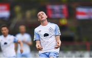 17 June 2022; Jack Moylan of Shelbourne reacts during the SSE Airtricity League Premier Division match between Bohemians and Shelbourne at Dalymount Park in Dublin. Photo by Harry Murphy/Sportsfile