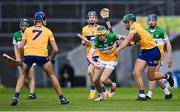 17 June 2022; Daniel Hand of Offaly in action against James Hegarty of Clare during the Electric Ireland GAA Hurling All-Ireland Minor Championship Semi-Final match between Offaly and Clare at FBD Semple Stadium in Thurles, Tipperary. Photo by Piaras Ó Mídheach/Sportsfile