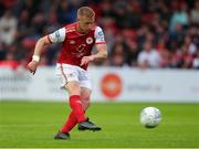 17 June 2022; Eoin Doyle of St Patrick's Athletic has a shot on goal during the SSE Airtricity League Premier Division match between St Patrick's Athletic and UCD at Richmond Park in Dublin. Photo by Michael P Ryan/Sportsfile