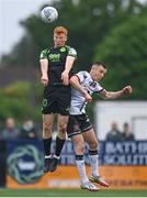 17 June 2022; Rory Gaffney of Shamrock Rovers in action against Darragh Leahy of Dundalk during the SSE Airtricity League Premier Division match between Dundalk and Shamrock Rovers at Oriel Park in Dundalk, Louth. Photo by Ben McShane/Sportsfile