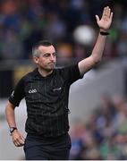 17 June 2022; Referee Kevin Jordan during the Electric Ireland GAA Hurling All-Ireland Minor Championship Semi-Final match between Offaly and Clare at FBD Semple Stadium in Thurles, Tipperary. Photo by Piaras Ó Mídheach/Sportsfile