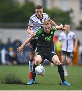 17 June 2022; Sean Hoare of Shamrock Rovers in action against Daniel Kelly of Dundalk during the SSE Airtricity League Premier Division match between Dundalk and Shamrock Rovers at Oriel Park in Dundalk, Louth. Photo by Ben McShane/Sportsfile