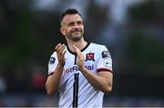 17 June 2022; Robbie Benson of Dundalk celebrates after his side's victory in the SSE Airtricity League Premier Division match between Dundalk and Shamrock Rovers at Oriel Park in Dundalk, Louth. Photo by Ben McShane/Sportsfile