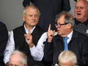 18 June 2022; American actor and comedian, Bill Murray, left, with businessman JP McManus during the GAA Hurling All-Ireland Senior Championship Quarter-Final match between Galway and Cork at the FBD Semple Stadium in Thurles, Tipperary. Photo by Ray McManus/Sportsfile