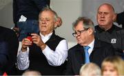 18 June 2022; American actor and comedian, Bill Murray, left, with businessman JP McManus during the GAA Hurling All-Ireland Senior Championship Quarter-Final match between Galway and Cork at the FBD Semple Stadium in Thurles, Tipperary. Photo by Ray McManus/Sportsfile