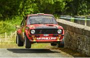 18 June 2022; Gary McPhilips and Liam Brennan in their Ford Escort Mk2 compete during day two of the Joule Donegal International Rally at Letterkenny in Donegal. Photo by Philip Fitzpatrick/Sportsfile