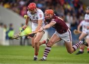18 June 2022; Ciarán Joyce of Cork in action against Conor Whelan of Galway during the GAA Hurling All-Ireland Senior Championship Quarter-Final match between Galway and Cork at the FBD Semple Stadium in Thurles, Tipperary. Photo by Daire Brennan/Sportsfile