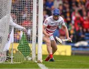 18 June 2022; Cork goalkeeper Patrick Collins reacts after dropping the ball into his own net in the first minute during the GAA Hurling All-Ireland Senior Championship Quarter-Final match between Galway and Cork at the FBD Semple Stadium in Thurles, Tipperary. Photo by Daire Brennan/Sportsfile