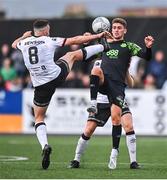 17 June 2022; Dylan Watts of Shamrock Rovers and Robbie Benson of Dundalk during the SSE Airtricity League Premier Division match between Dundalk and Shamrock Rovers at Oriel Park in Dundalk, Louth. Photo by Ben McShane/Sportsfile