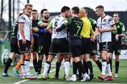 17 June 2022; Players of both side's remonstrate with referee Neil Doyle during the SSE Airtricity League Premier Division match between Dundalk and Shamrock Rovers at Oriel Park in Dundalk, Louth. Photo by Ben McShane/Sportsfile