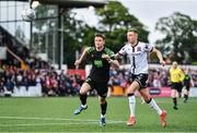 17 June 2022; Ronan Finn of Shamrock Rovers and Daniel Kelly of Dundalk during the SSE Airtricity League Premier Division match between Dundalk and Shamrock Rovers at Oriel Park in Dundalk, Louth. Photo by Ben McShane/Sportsfile