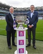 21 June 2022; AIB Chief Excecutive Colin Hunt and Uachtarán Chumann Lúthchleas Gael Larry McCarthy pictured at the launch of AIB’s new series, The Drive, which explores the adversity faced by inter-county players in the modern game and what drives them to pull on the jersey year after year. Hosted by Ardal O’Hanlon, The Drive features the stories of four inter-county players and their journeys on and off the pitch, celebrating the incredible perseverance showed by players across the country, who despite logic, can’t quit, no matter how tough it gets, because Tough Can’t Quit. You can view the teaser for the series on AIB GAA’s social channels. Photo by Ramsey Cardy/Sportsfile