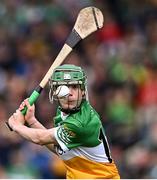 17 June 2022; Adam Screeney of Offaly during the Electric Ireland GAA Hurling All-Ireland Minor Championship Semi-Final match between Offaly and Clare at FBD Semple Stadium in Thurles, Tipperary. Photo by Piaras Ó Mídheach/Sportsfile