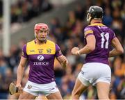 18 June 2022; Lee Chin and Jack O'Connor of Wexford celebrates their side's 47th minute goal during the GAA Hurling All-Ireland Senior Championship Quarter-Final match between Clare and Wexford at the FBD Semple Stadium in Thurles, Tipperary. Photo by Ray McManus/Sportsfile